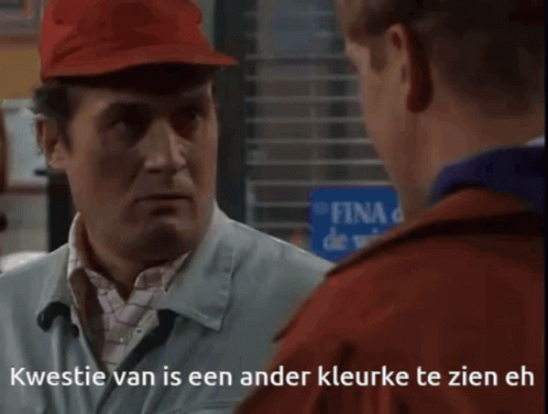 Kwestie van is een ander kleurke te zien eh