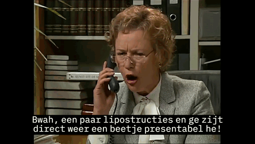 Bwah, een paar lipostructies en ge zijt direct weer een beetje presentabel he!