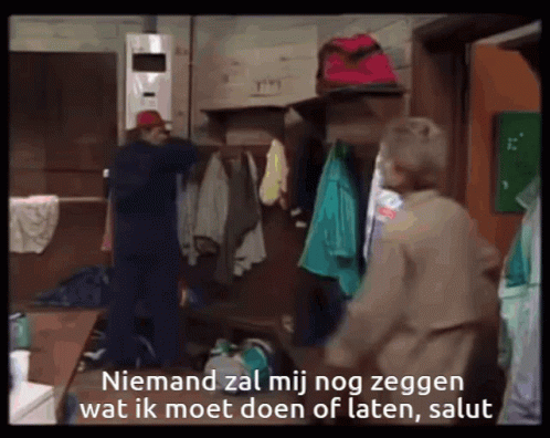 Niemand zal mij nog zeggen wat ik moet doen of laten salut