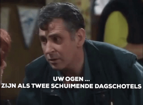 Schuimende dagschotels, Xavier praat met vrouw
