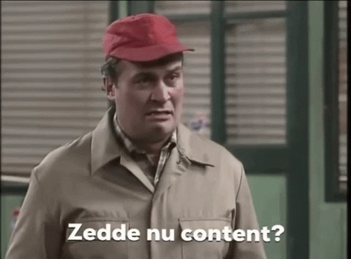 Zedde nu content?