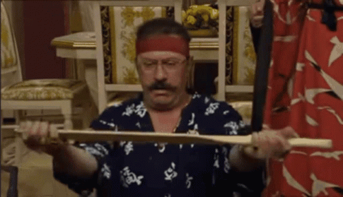 Boma als samoerai met zwaard