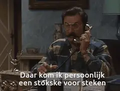 Boma steekt er een stokske voor