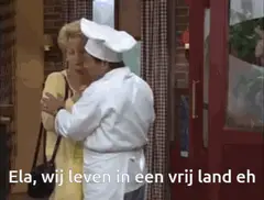 Knuffelen in kokkenhoed
