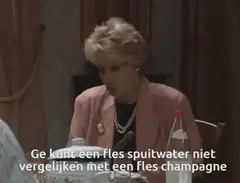 Ge kunt een fles spuitwater niet vergelijken met een fles champagne