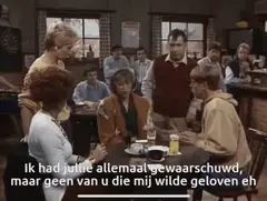 Groep aan tafel in restaurant
