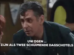 Schuimende dagschotels, Xavier praat met vrouw